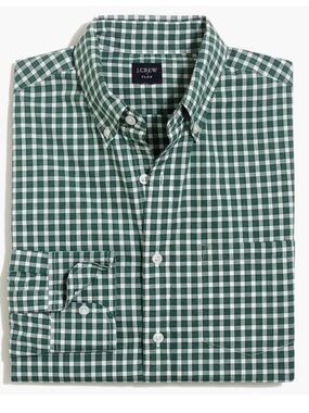 J Crew Shirt S Gingham Green